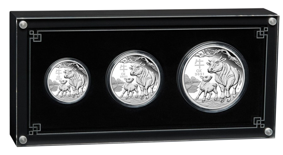 Perth Mint Perth Mint | 2021 Year Of The Ox Silver Proof Three-Coin Set