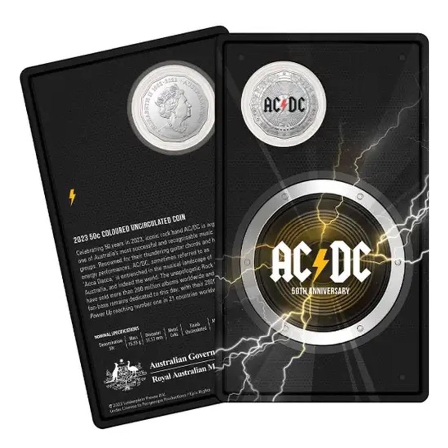 Royal Australian Mint Royal Australian Mint | Royal Australian Mint Ac/Dc 2023 50C 50Th Anniversary Colour Cu-Ni Uncirculated Coin