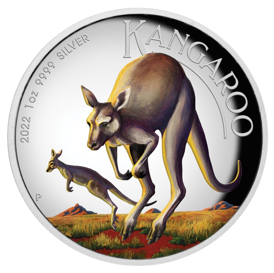 Perth Mint Perth Mint | 2022 1Oz Silver Coloured High Relief Coin - Australian Kangaroo