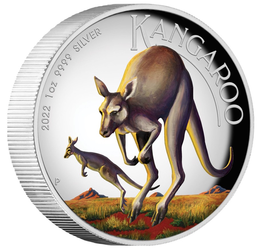 Perth Mint Perth Mint | 2022 1Oz Silver Coloured High Relief Coin - Australian Kangaroo