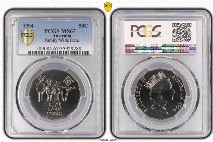 Pcgs Royal Australian Mint | 1994 Australian 50C Family Wide Date Pcgs Graded Ms67