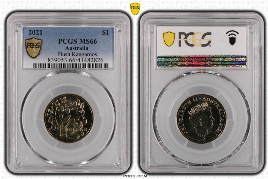 Pcgs Royal Australian Mint | 2021 Plush Kangaroos $1 Pcgs Ms66