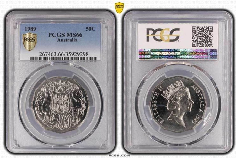 Pcgs Royal Australian Mint | 1989 Australian 50C Pcgs Graded Ms66