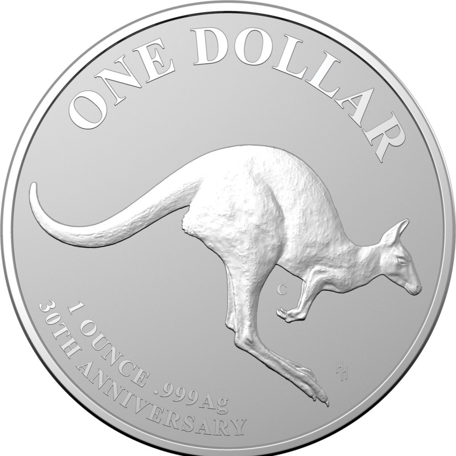 Royal Australian Mint Royal Australian Mint | Royal Australian Mint Mob Of Thirty 2023 $1 1Oz C Mint Mark Fine Silver Frosted Unc Coin Kangaroo