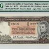 Banknotes NPA | 1961 Ten Shillings Last Prefix Ag/51 Star Note Coombs/Wilson Choice Efine