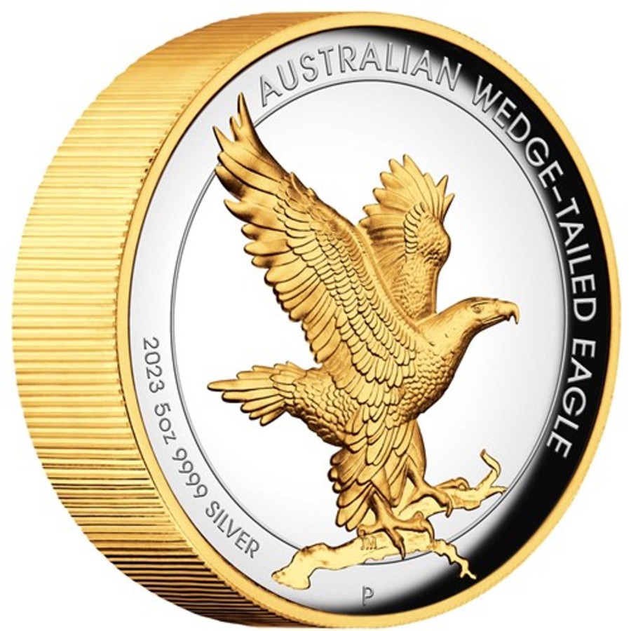 Perth Mint Perth Mint | Perth Mint Wedge Tailed Eagle 5Oz 2023 Silver Proof High Relief Gilded Coin