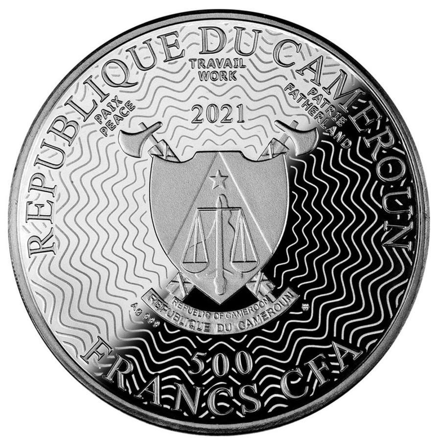 Mint Of Poland Mint of Poland | 2021 Cameroon 500 Francs Silver Ruthenium Coin - Solar System - Mercury