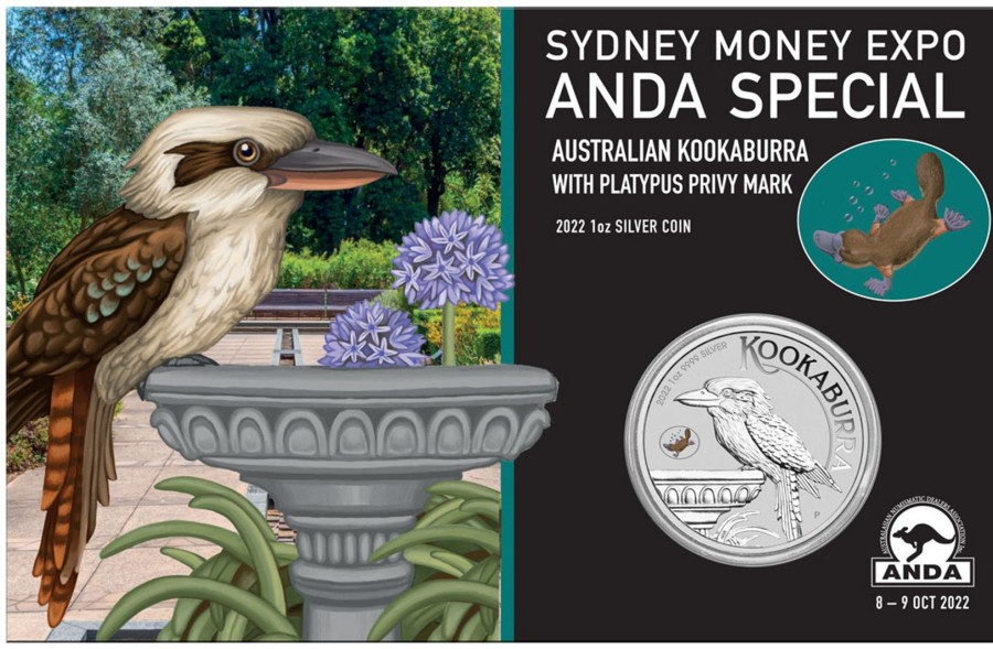 Perth Mint Royal Australian Mint | Anda Sydney Money Expo Kookaburra 2022 1Oz Silver Coin Platypus Privy