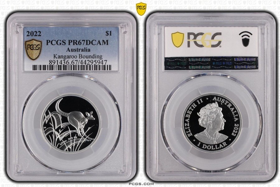 Pcgs Royal Australian Mint | 2022 Kangaroo Bounding Pcgs Pr67Dcam