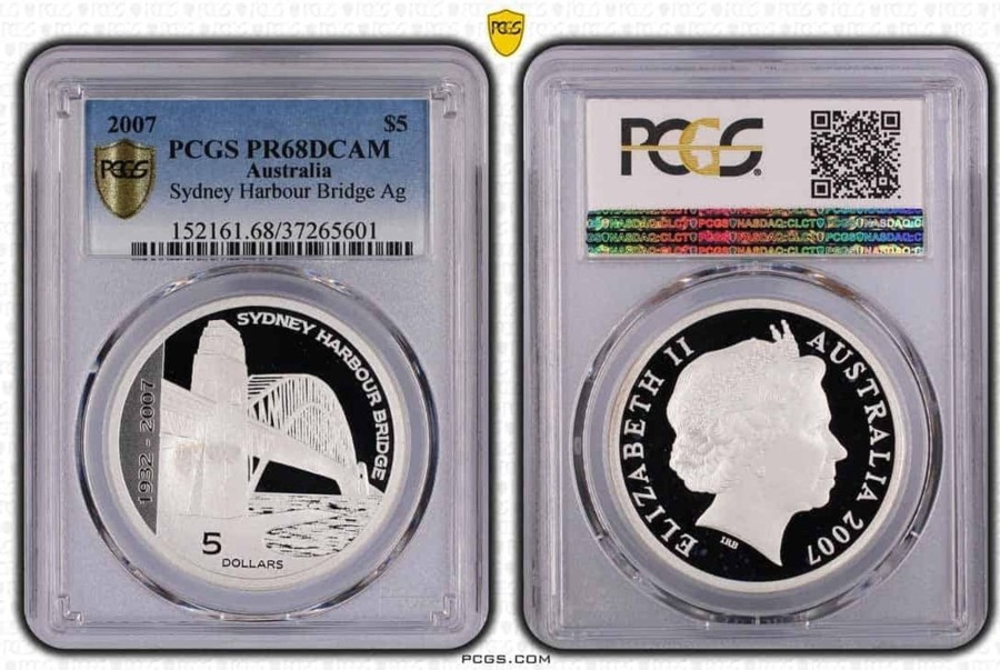 Pcgs Royal Australian Mint | 2007 $5 Silver Proof Coin - Sydney Harbour Bridge Pcgs Pr68 Dcam