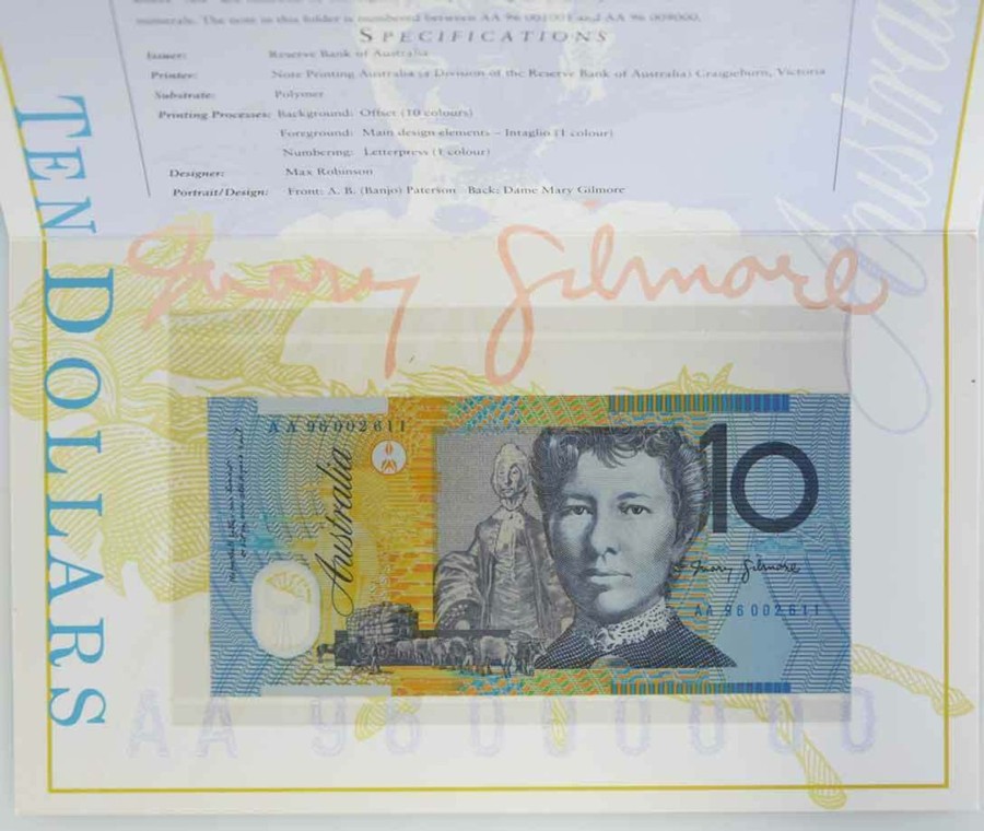 Banknotes NPA | 1996 Ten Dollars Deluxe Blue Serials Fraser / Evans