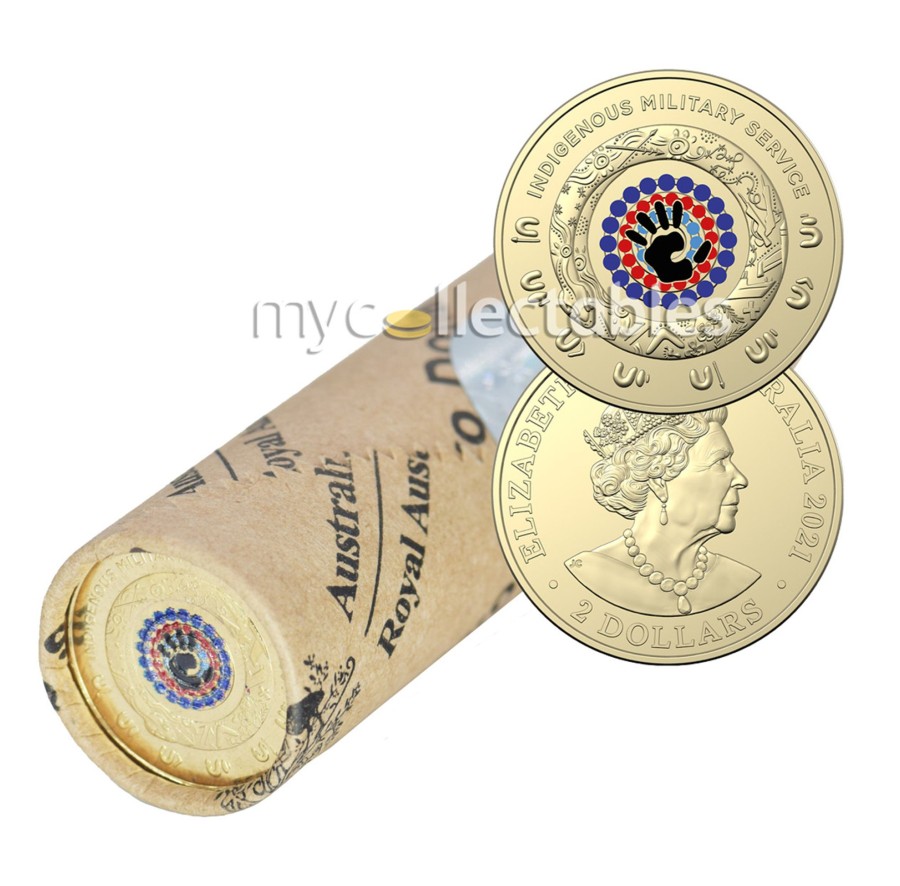 Royal Australian Mint Royal Australian Mint | 2021 $2 Albr Colour Circulating Rolled Coin - Indigenous Service - Ram Roll