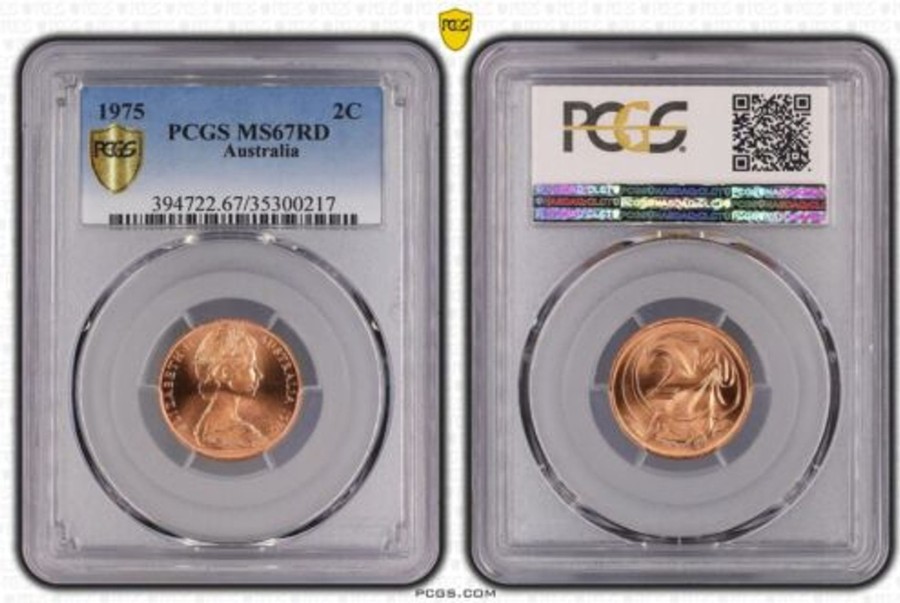 Pcgs Royal Australian Mint | 1975 Australia 2C Pcgs Ms67Rd