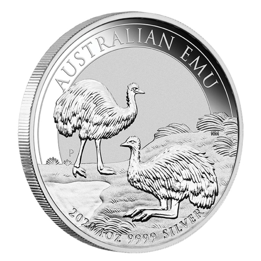 Premium Bullion Perth Mint | 2020 1Oz .9999 Silver Bu Coin - Australian Emu