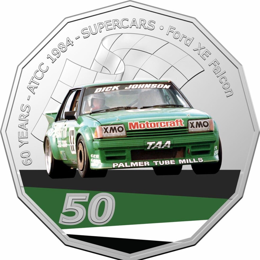 Royal Australian Mint Royal Australian Mint | 2020 50C Coin - 60 Years Of The Atcc 1960/2020 - Supercars - 1984 Ford Xe Falcon Greens - Tuf