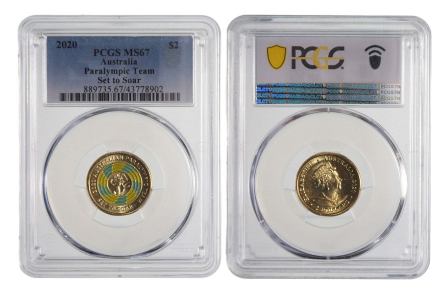 Pcgs Royal Australian Mint | 2020 $2 Coloured Coin - Tokyo Paralympics Pcgs Ms67