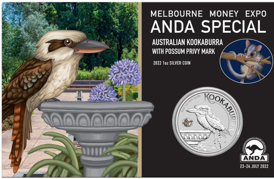 Perth Mint Royal Australian Mint | Australian Kookaburra 2022 1Oz Silver Coin With Leadbeater Possum Privy - Anda Melbourne Money Expo