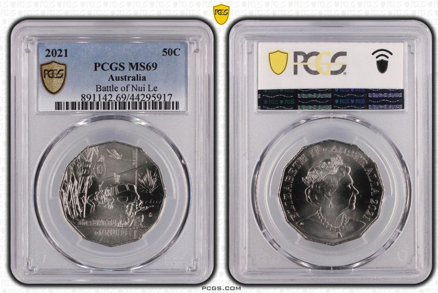 Pcgs Royal Australian Mint | Battle Of Nui Le 50C 2021 Pcgs Ms69