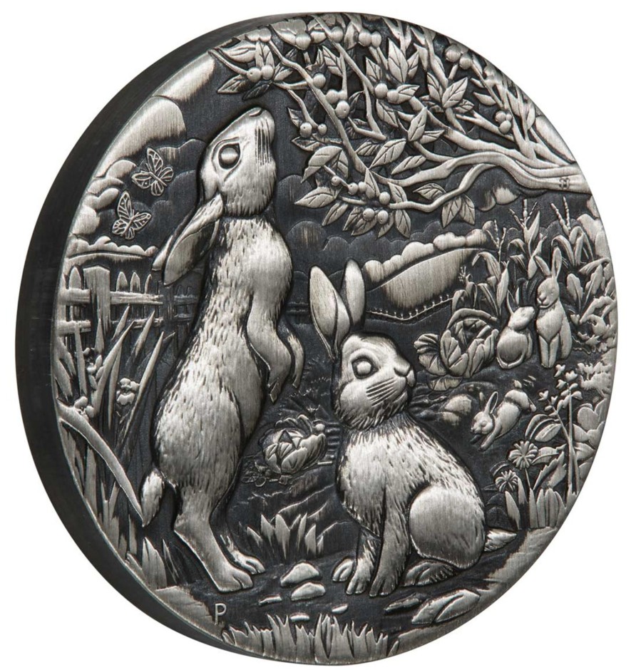 Perth Mint Perth Mint | Australian Lunar Series Iii 2023 Year Of The Rabbit 2Oz Silver Antiqued Coin