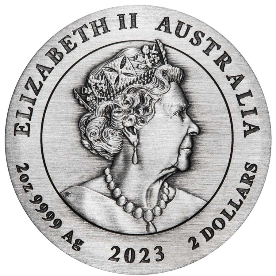 Perth Mint Perth Mint | Australian Lunar Series Iii 2023 Year Of The Rabbit 2Oz Silver Antiqued Coin