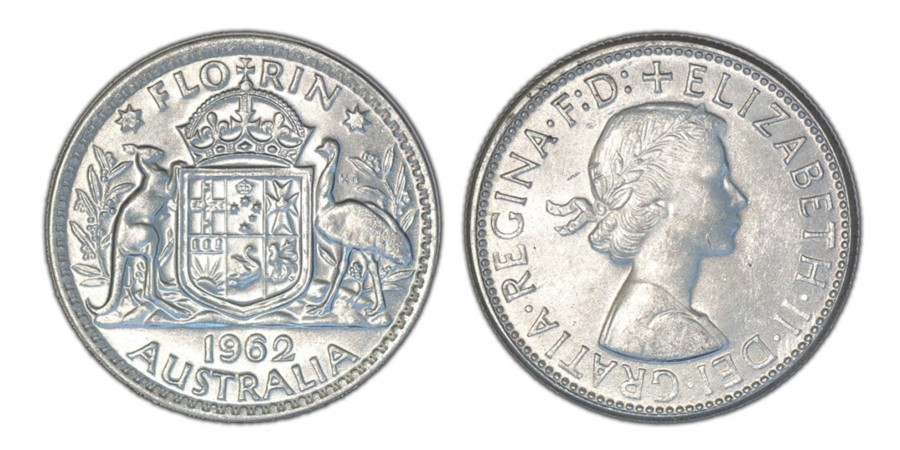 Pre-Decimal Coins Melbourne Mint | 1962 Q. Elizabeth Ii Melbourne Mint Florin Unc