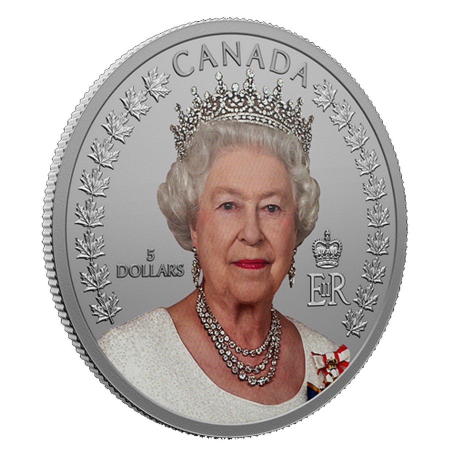 Premium Bullion N/A | 2022 Canada A Portrait Of Queen Elizabeth 11 1/4Oz .999 Silver Proof Coloured Coin