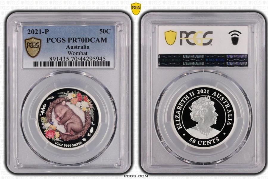 Pcgs Perth Mint | Dreaming Down Under Wombat 2021-P 50C Pcgs Pr70 Dcam