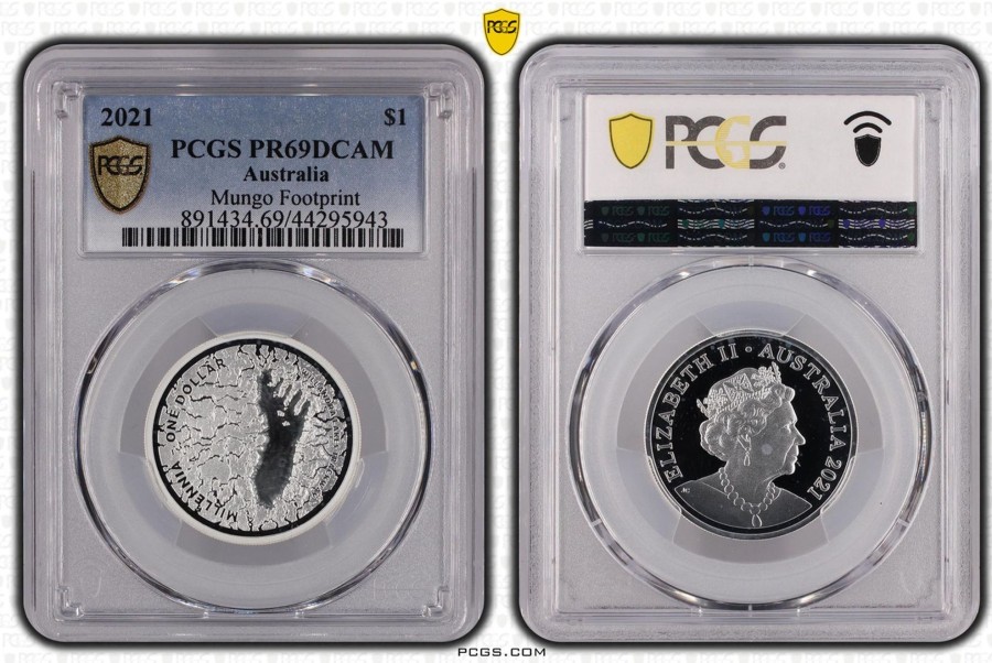 Pcgs Royal Australian Mint | 2021 Silver Proof Mungo Footprint Pcgs Pr69Dcam #1