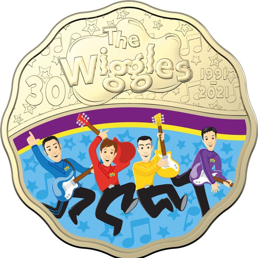 Royal Australian Mint Royal Australian Mint | 2021 30C Coloured Albr Uncirculated Scalloped Two Coin Set - 30 Years Of The Wiggles