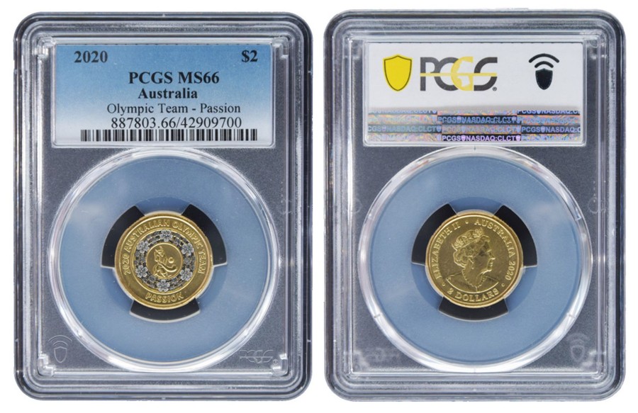 Pcgs Royal Australian Mint | 2020 $2 Tokyo Olympics - Passion Pcgs Ms66