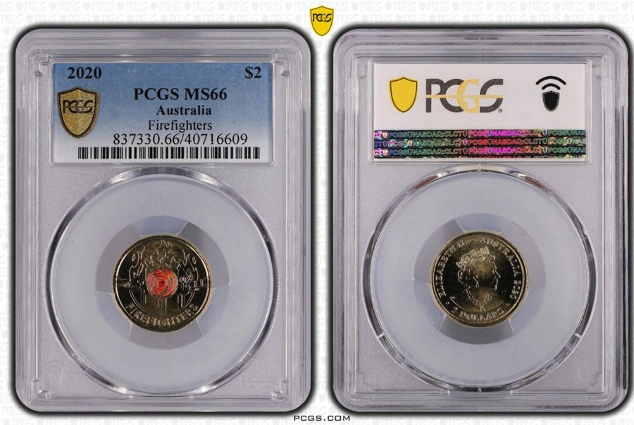 Pcgs Royal Australian Mint | 2020 $2 Firefighters Pcgs Ms66 Regular Strike