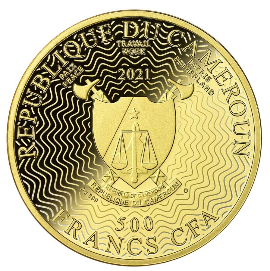 Mint Of Poland Mint of Poland | 2021 Cameroon 500 Francs Silver Proof Coin - Tree Of Happiness (Gold)