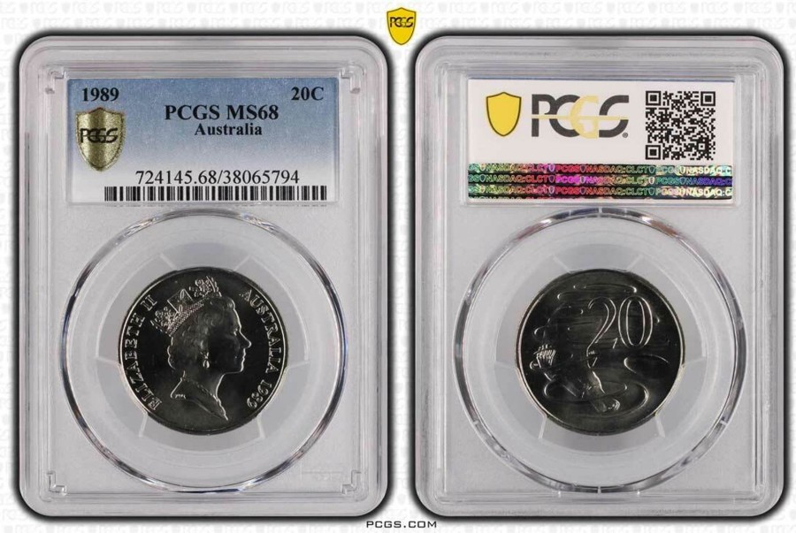 Pcgs Royal Australian Mint | 1989 Australian 20C Graded By Pcgs Ms68