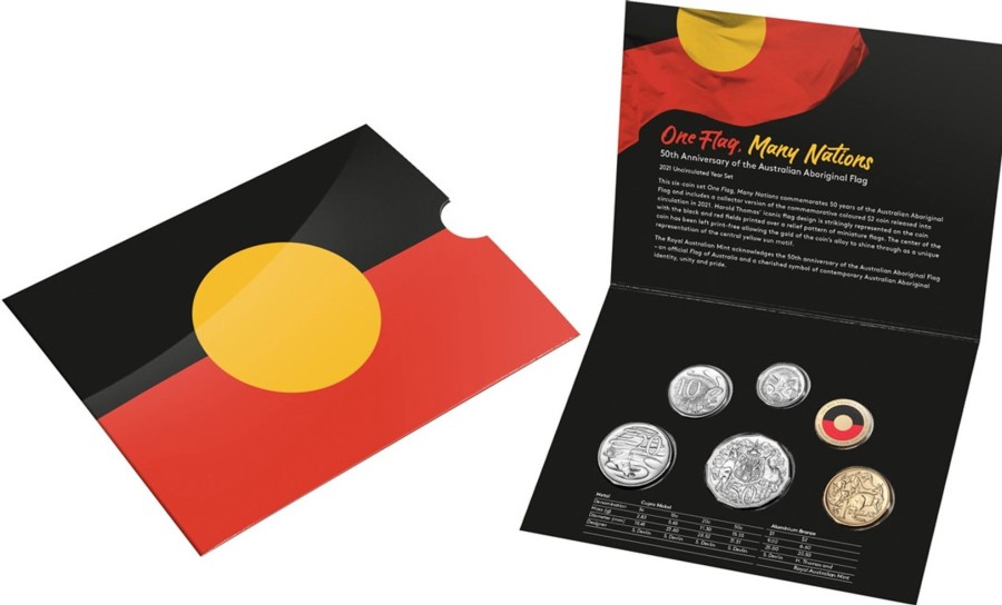 Royal Australian Mint Royal Australian Mint | 2021 Six Coin Uncirculated Year Set - Aboriginal Flag