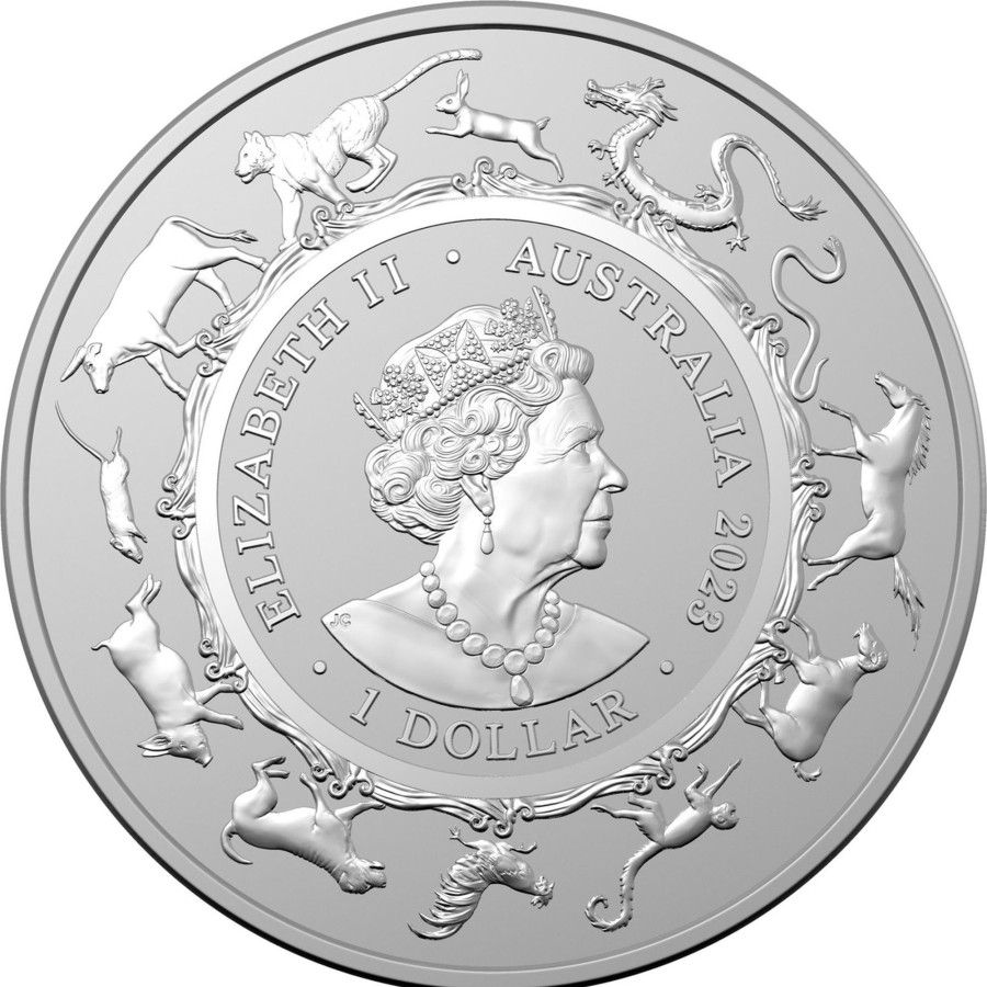 Premium Bullion Royal Australian Mint | 2023 Lunar Year Of The Rabbit 1 Oz Silver Bu Coin