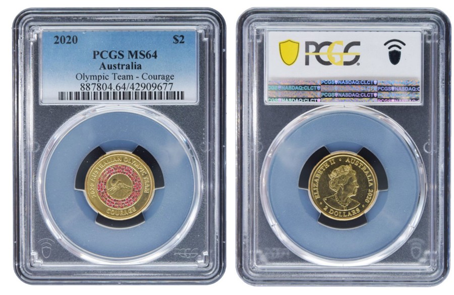 Pcgs Royal Australian Mint | 2020 $2 Tokyo Olympics - Courage Pcgs Ms64