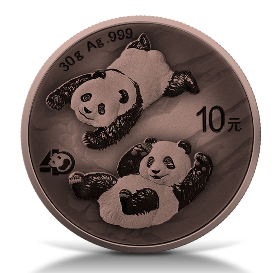 Premium Bullion Pik-Coins | China 2022 Panda 30G .999 Silver Bu Coin - Antique Copper Plated