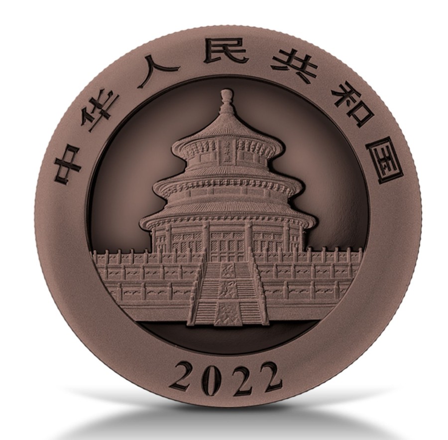 Premium Bullion Pik-Coins | China 2022 Panda 30G .999 Silver Bu Coin - Antique Copper Plated