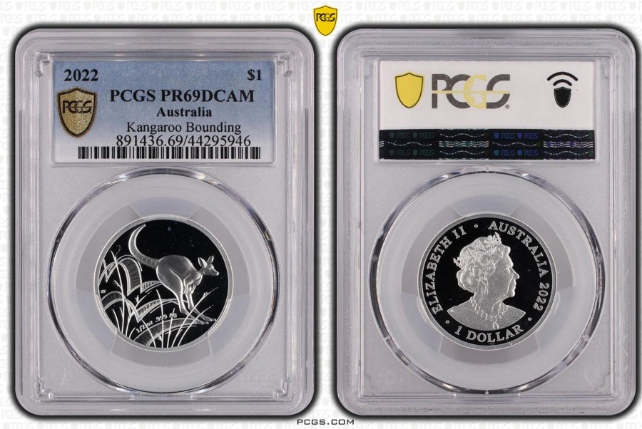 Pcgs Royal Australian Mint | 2022 Kangaroo Bounding Pcgs Pr69Dcam