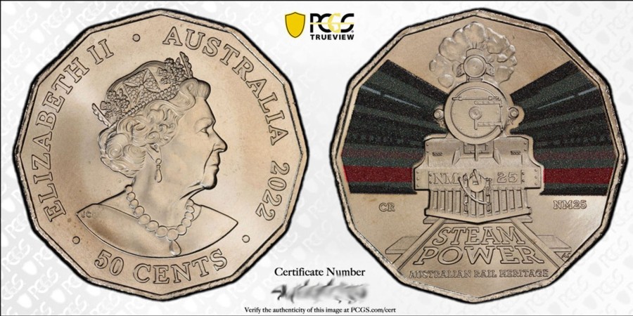 Pcgs Royal Australian Mint | 2022 50C Commonwealth Railways Nm25 Pcgs Ms68