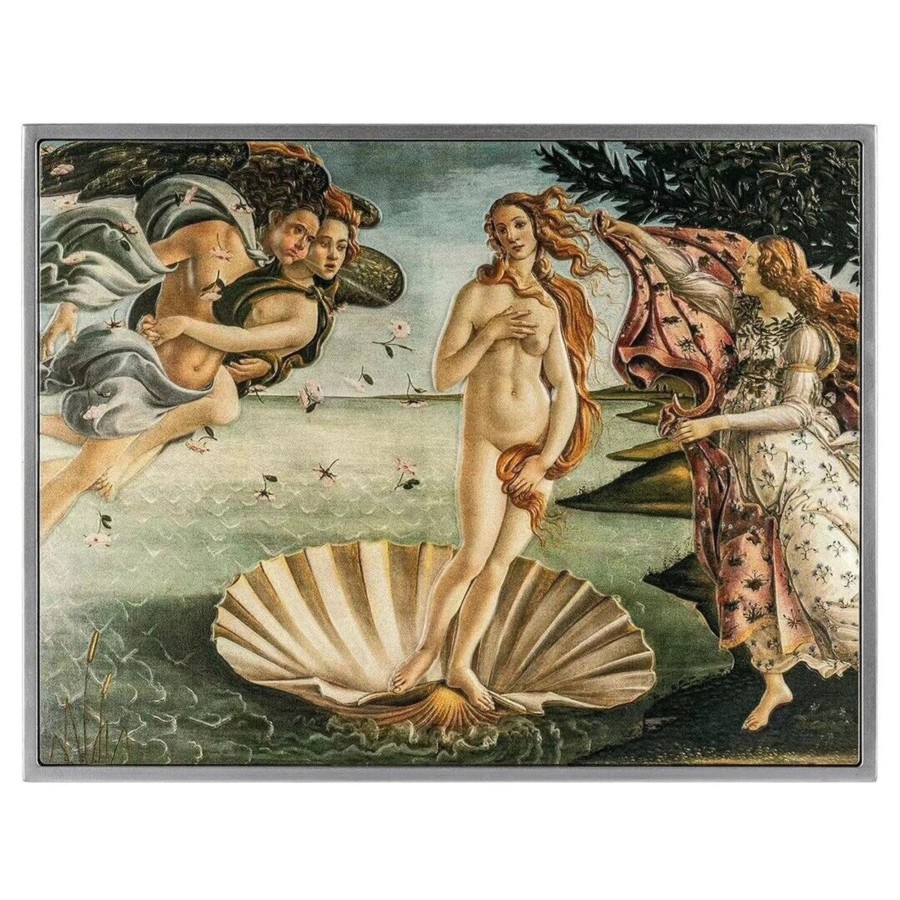 Premium Bullion Germania Mint | The Birth Of Venus 2 Oz Silver High Relief Coloured Coin 2023 Chad