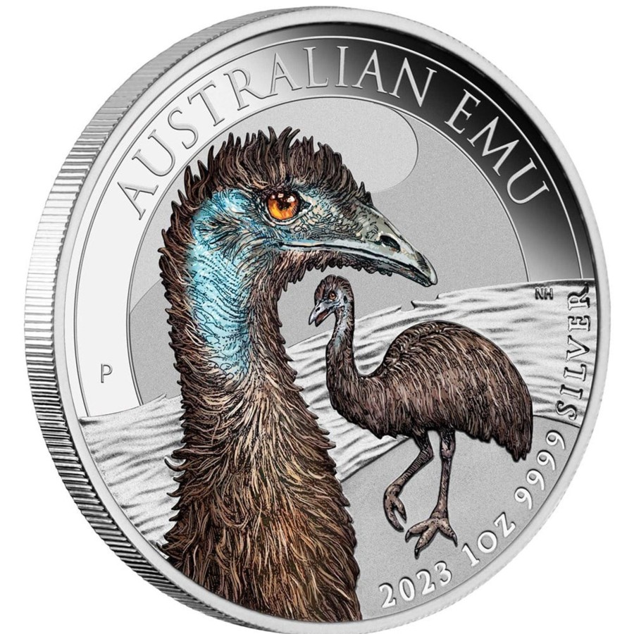 Perth Mint Perth Mint | Coin 2023 Australian Emu 1 Oz Silver 99.99% Coloured Coin