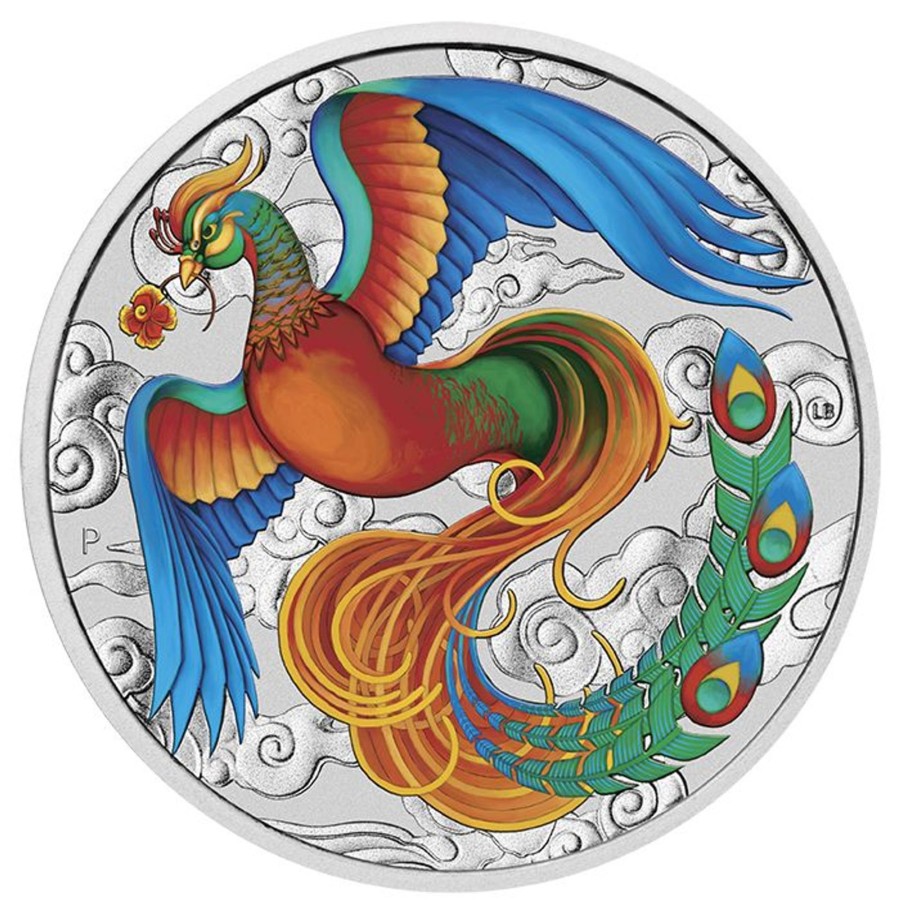 Perth Mint Perth Mint | Perth Mint Chinese Myths And Legends - Phoenix 1 Oz Vivid Coloured Silver 2022 Coin