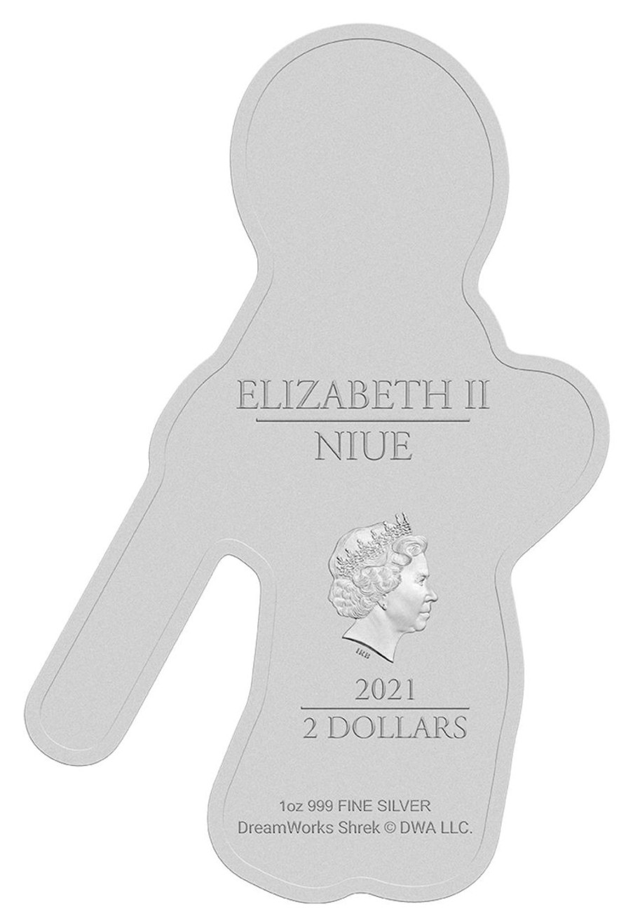 World Coins The Coin Company | 2021 Niue $2 1Oz Silver Shaped Coin - Gingerbread Man