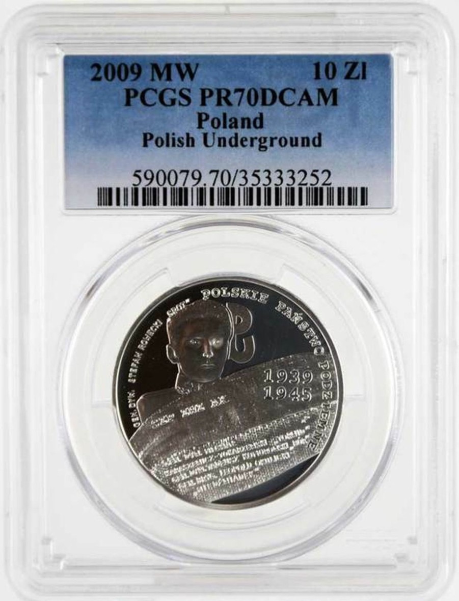 World Coins Mint of Poland | 2009 Wm Poland 10 Zl Polish Underground Pcgs Graded Pr70Dcam