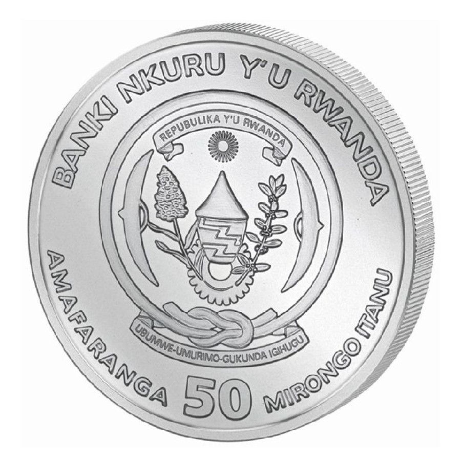 Premium Bullion Bayer Mint | Rwanda: African Ounce - Nile Crocodile 1 Oz Silver Bu 2023