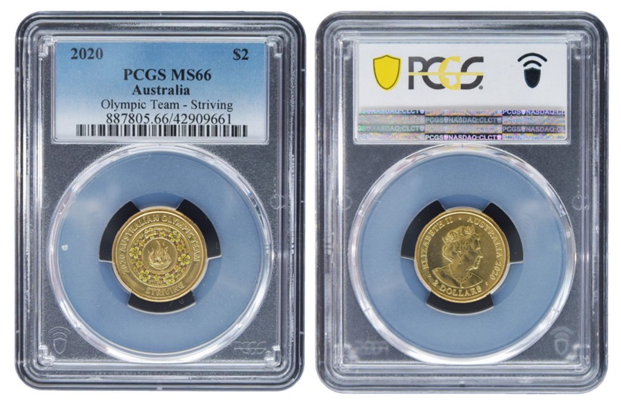 Pcgs Royal Australian Mint | 2020 $2 Tokyo Olympics - Striving Pcgs Ms66