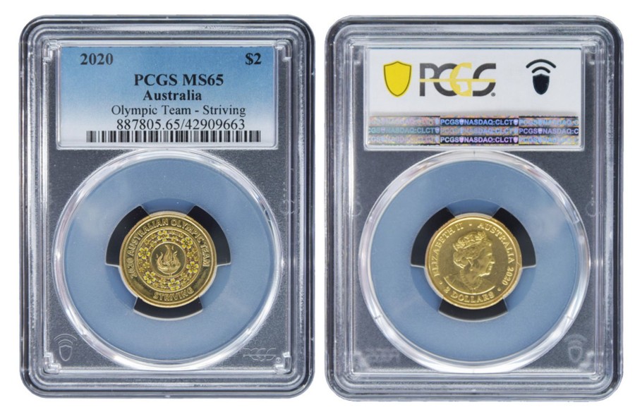 Pcgs Royal Australian Mint | 2020 $2 Tokyo Olympics - Striving Pcgs Ms65