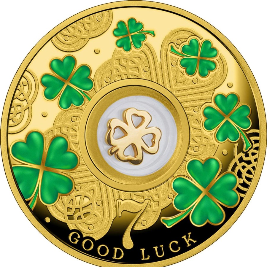 World Coins Mint of Poland | Four-Leaf Clover (Lucky Seven) 2022 Cameroon 500 Francs Silver Proof Coin