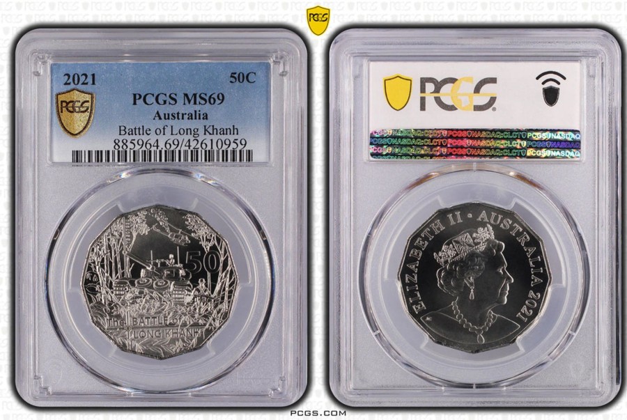 Pcgs Royal Australian Mint | 2021 50C Battle Of Long Khanh Pcgs Ms69